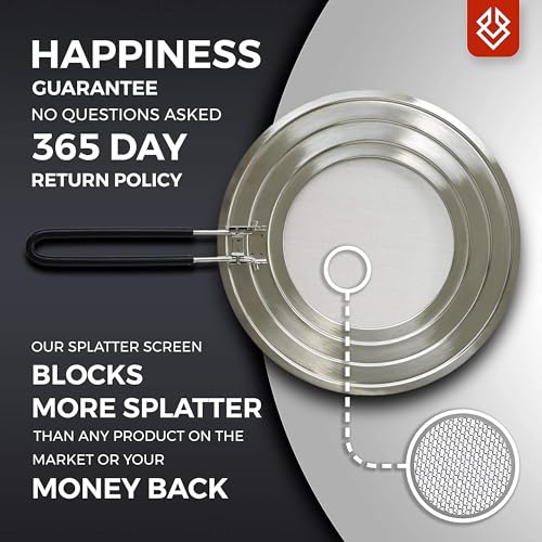 Dishwasher Safe Splatter Screen Splash Guard for Kitchen Frying Pan Grease