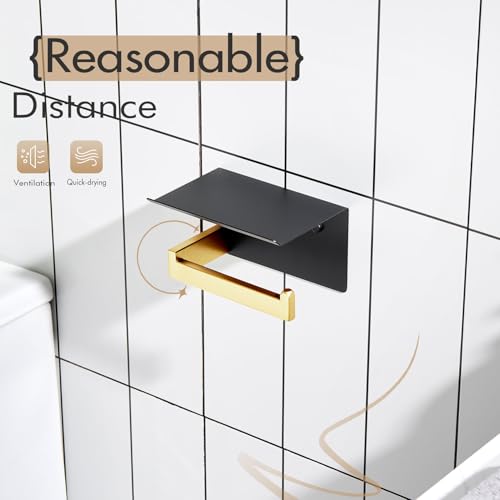 Toilet Paper Holders Toilet Paper Roll Holder Stainless Steel Matte Black All Metal Wall Mounted