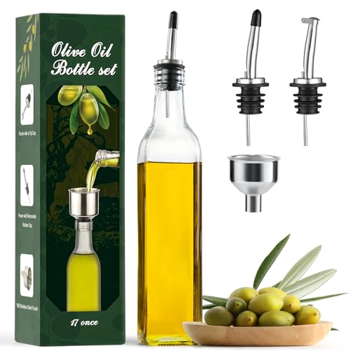 17oz Glass Olive Oil Bottle Dispenser