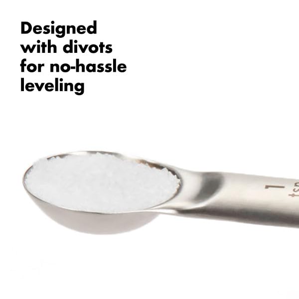 Good Grips 4 Piece Stainless Steel Measuring Spoons with Magnetic Snaps (4 count / Spoons)