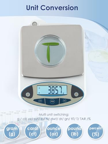 Lab Scale 5kgx0.1g Digital Precision Scale Electronic Balance Laboratory Weighing Industrial Scale Kitchen Counting Scale Scientific Scale Calibrated 110V