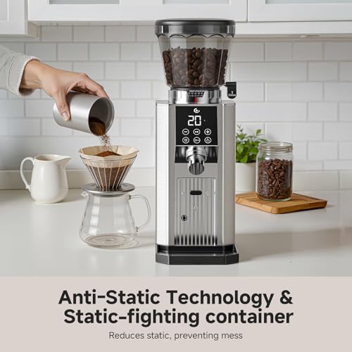 Conical Burr Coffee Grinder (Metallic Silver)