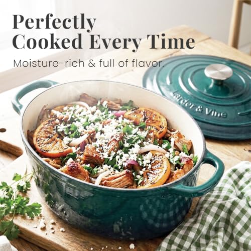 8 qt Oval Enameled Cast Iron Dutch Oven Pot (Bondi / 8 QT)