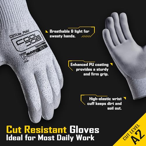 12 120 Pairs Cut Resistant Work Gloves PU Coating