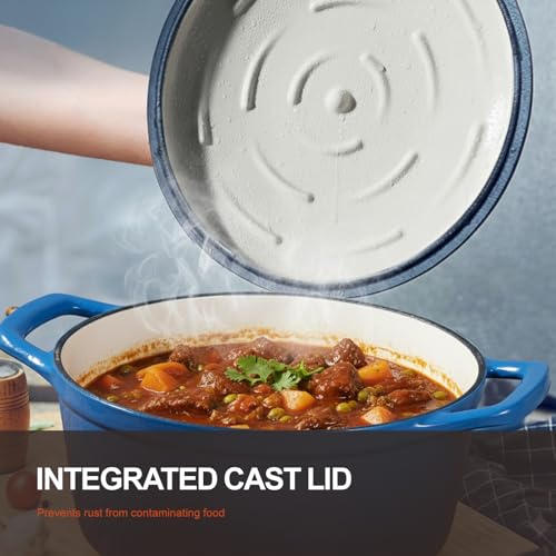 Enameled Cast Iron Dutch Oven (5.5 Quart / Sapphire blue)