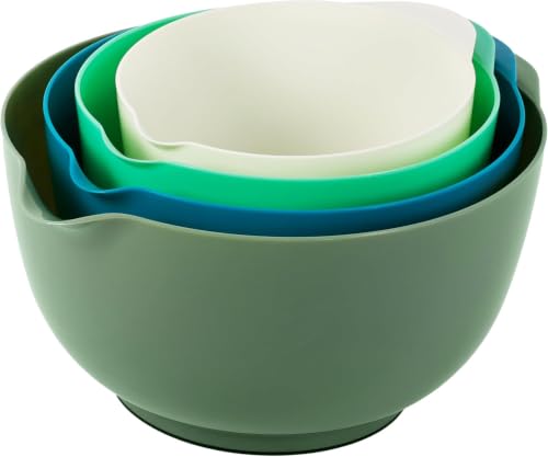 Nesting Plastic Mixing Bowl 4 Set Plastic Mixing Bowls Microwave Safe Mixing Bowls
