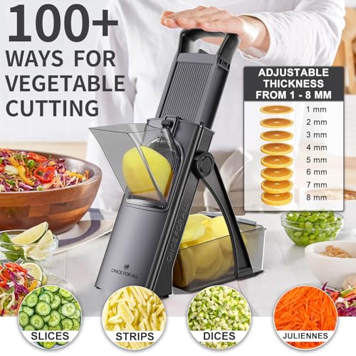 Safe Mandoline Slicer Plus with Peeler (Black/Gray)