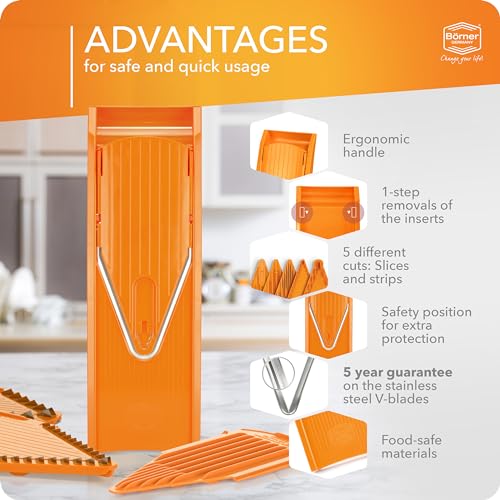 BORNER V Mandoline Slicer Kitchen V1 ClassicLine Starter Set (2. Starter / Orange)