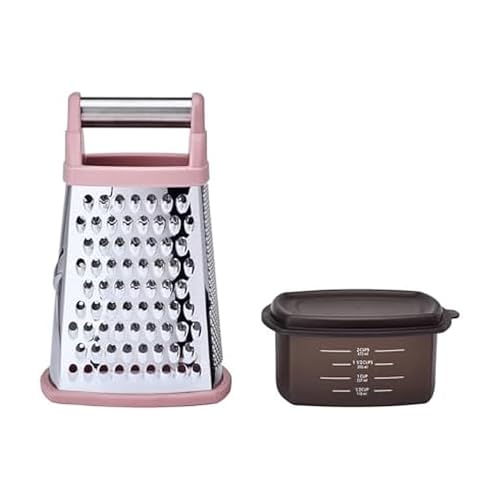 Gourmet 4 Sided Stainless Steel Box Grater with Detachable Storage Container