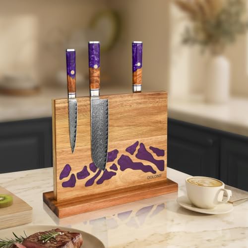 Magnetic Knife Block (Brown+Purple)