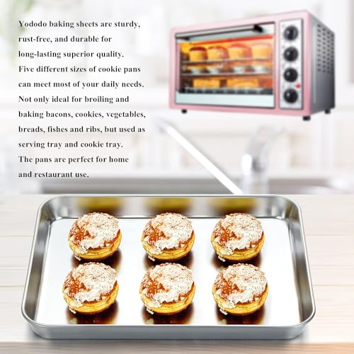 Baking Sheet Yododo Stainless Steel Cookie Sheet Baking Pan Toaster Oven Tray Pan