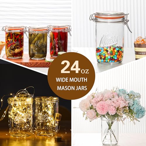 24oz Wide Mouth Mason Jars