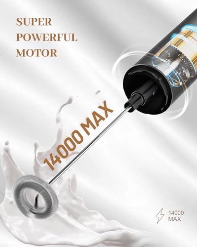 Milk Frother Rechargeable with Cover