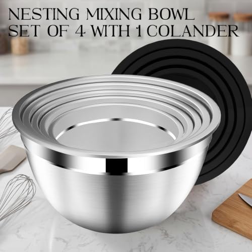 Mixing Bowls with Lids Set (9PCS Black)
