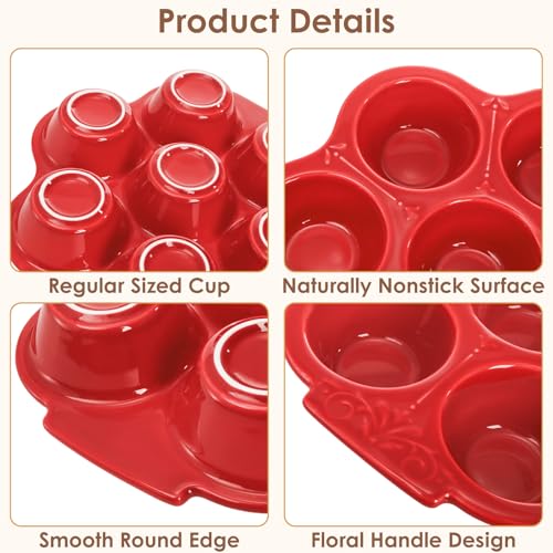 2 Pcs Ceramic Muffin Pans