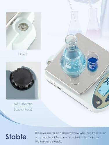 Lab Scale 5kgx0.1g Digital Precision Scale Electronic Balance Laboratory Weighing Industrial Scale Kitchen Counting Scale Scientific Scale Calibrated 110V