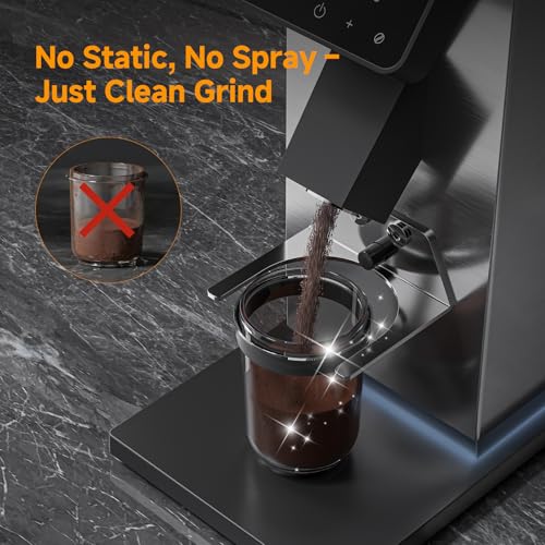 64mm Flat Burr Coffee Grinder (Brushed Silver)