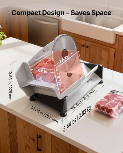 Meat Slicer 6.7" Foldable Electric Cutter with Dual Security Lock