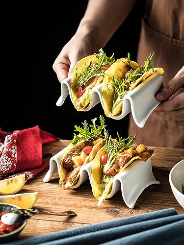 Taco Holder Porcelain Taco Tray with Handles