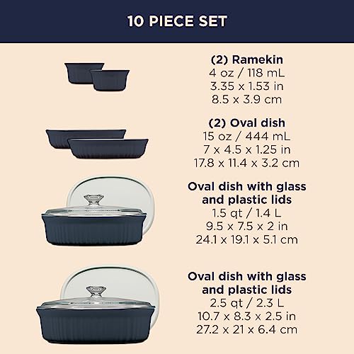 French Ceramic Bakeware Set with Lids
