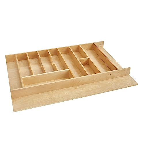 Trim-to-Fit Silverware Drawer Organizer For Kitchen Utensils, Cutlery Cabinet Storage Divider Insert