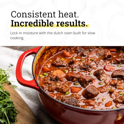 Essential Enamel Cast Iron Dutch Oven (Island Spice Red)