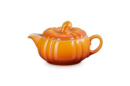 Stoneware Pumpkin Gravy Boat with Lid (Persimmon)