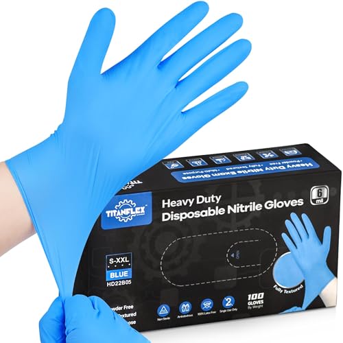 Heavy Duty Blue Nitrile Gloves
