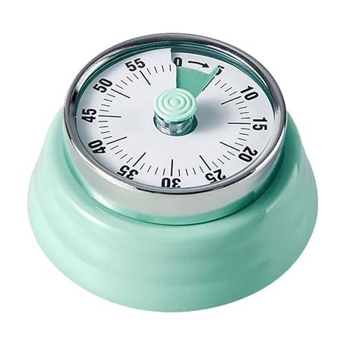Elegant Stainless Steel Vintage Kitchen Timer with Magnetic Attachment (01-green)