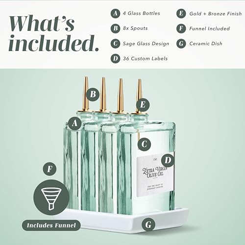 Olive Oil Dispenser Bottle (Sage / 4 Pack)