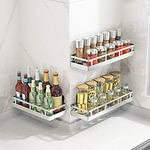 SUS304 Stainless steel Wall Mount Spice Rack Storage Basket