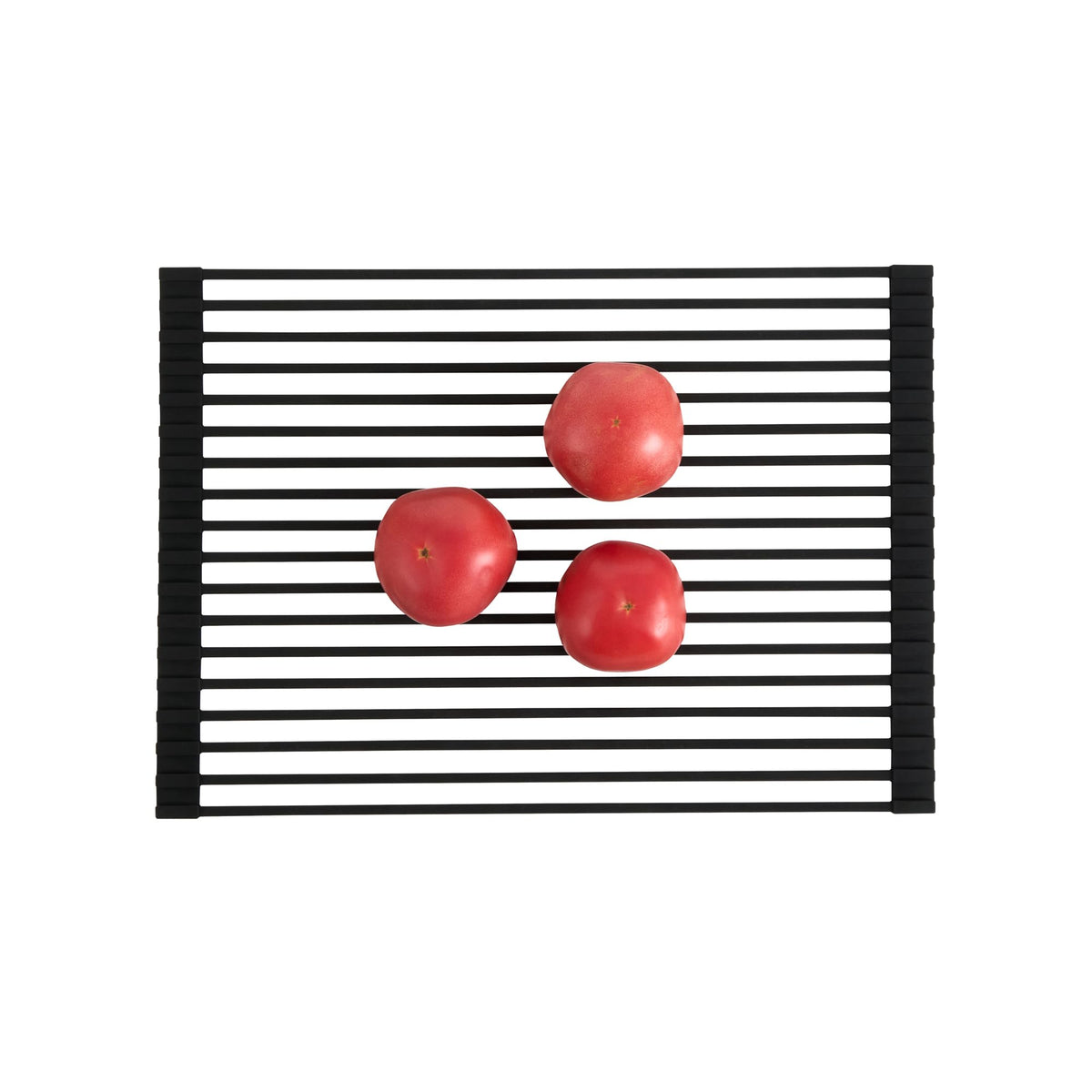 Black Steel Over Sink Roll Up Drying Rack (Black / 17" x 13")