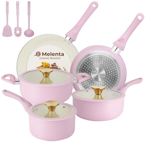 M MELENTA Pots and Pans Set Non Stick