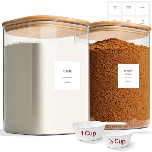 Square Glass Pantry Storage Containers with Lids