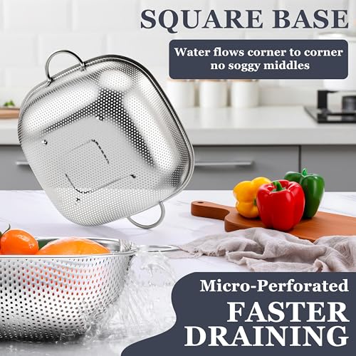 Square Stainless Steel Colander Set
