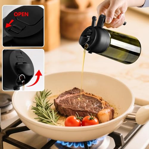 Olive Oil Sprayer for Cooking 16oz (Black / 1 Pack)