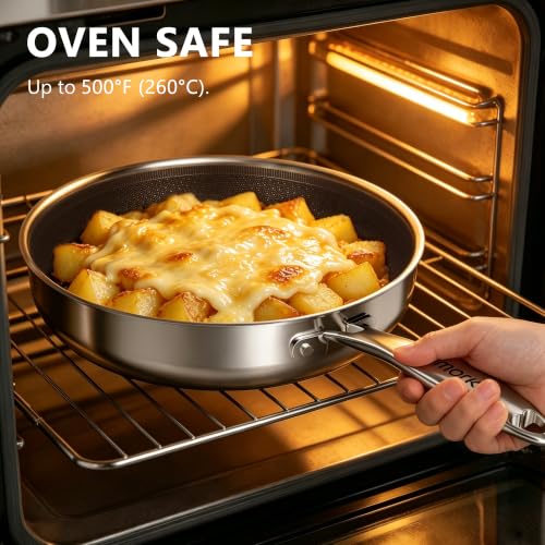 8, 10 and 12-Inch Non Stick Frying Pans with Lids, Ceramic Coating (8&10&12 inch with Lid)