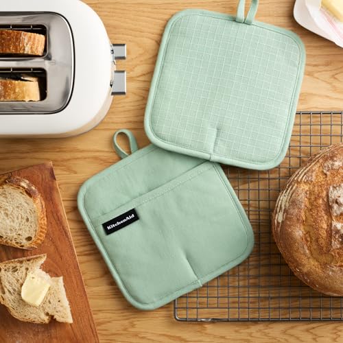 Gourmet Series Gridlines Pot Holders 2 (Pistachio Green)
