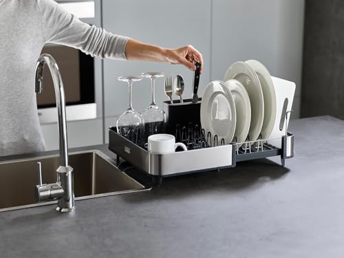 Extendable Dish Drying Rack with Dual Parts (1-tier / Gray)