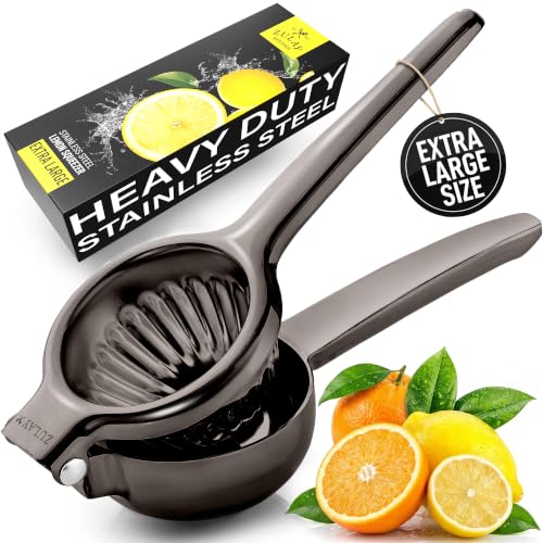 Zulay Lemon Squeezer Stainless Steel with Premium Heavy Duty Solid Metal Squeezer Bowl