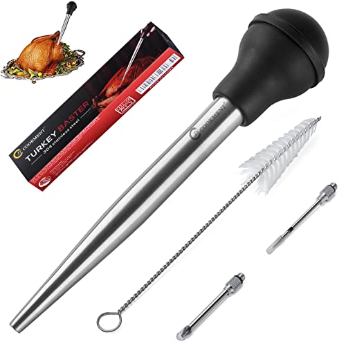 Turkey Baster Baster Syringe for Cooking Meat Injector Set with 2 Marinade Needles 1 Basting Brush1 Cleaning Brush for Home Baking Kitchen Tool