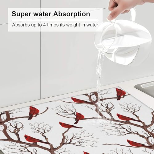 Cute Dish Drying Mat for Kitchen Counter Washable Absorbent Drying Pad Mat Kitchen Decor