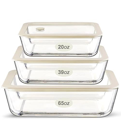 Glass Food Container Set with Glass Lid