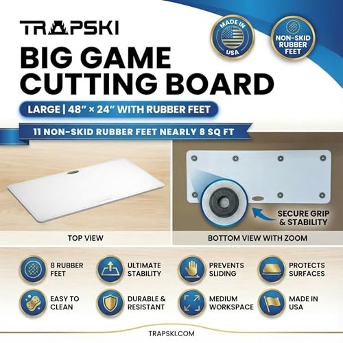 Big Game Cutting Chopping Board 3 (White/Feet / 48"L x 24"W)