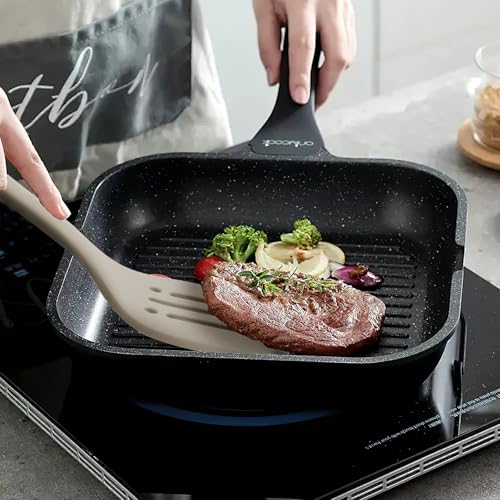 Silicone Kitchen Cooking Utensils Set (Light Grey)