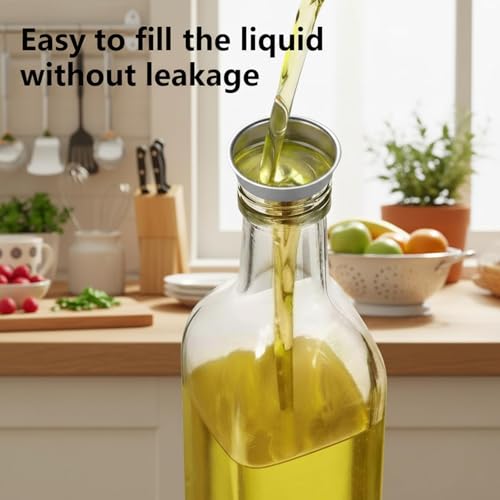 Oil Bottles for Kitchen 3 Pack (Clear / 17 Ounces-3 Pack)