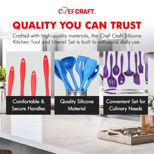 Premium Silicone Kitchen Tools and Utensils Set (9 Piece Set / Black)