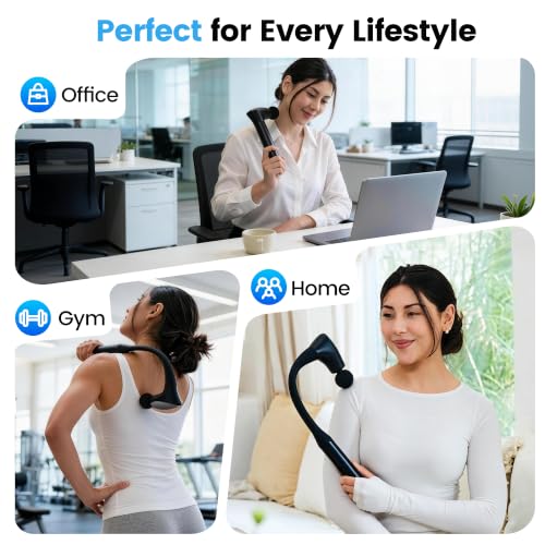 2-in-1 Detachable Muscle Massage Gun Deep Tissue with 20'' Extension Handle, Back and Neck Massager for Pain Relief, Handheld Massager for Shoulder Lower Back Leg Waist, FSA-HSA Eligible