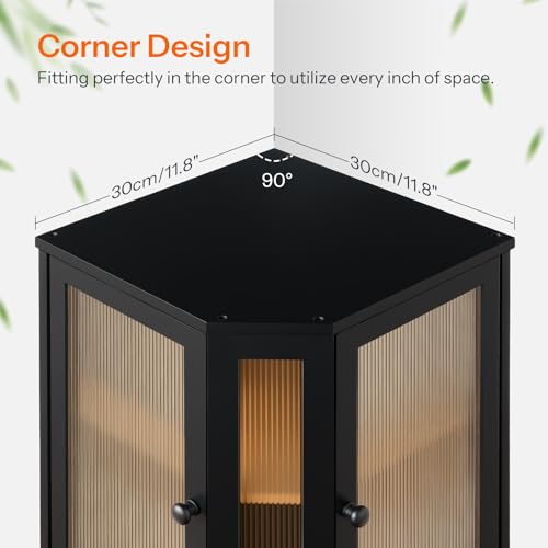 Bread Box Bamboo Bread Box for Kitchen Countertop (Black)