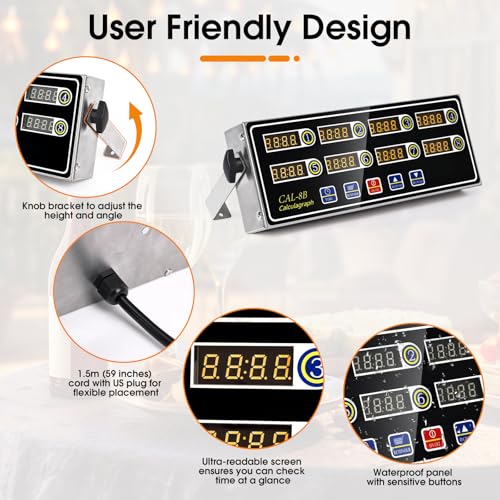 8 Channel Kitchen Timers for Cooking